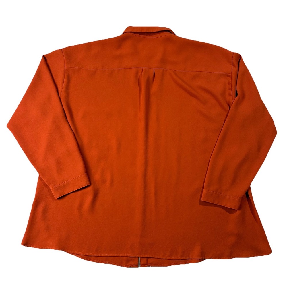 J Jill Long Sleeve Button Up Blouse Burnt Orange Women's 2X Career Basic Classic - Picture 12 of 12